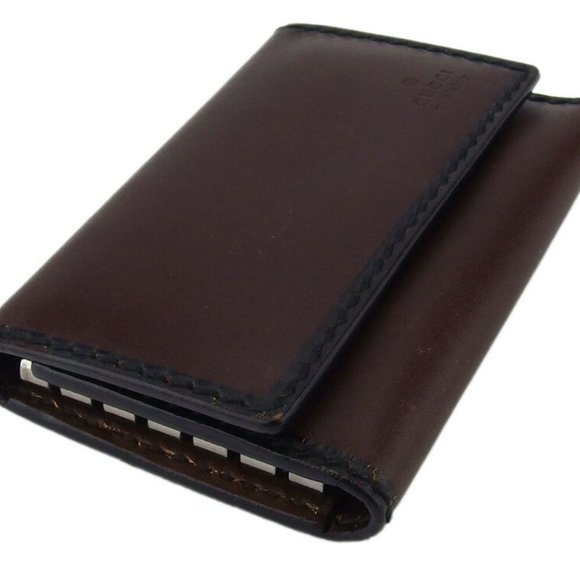 GUCCI key case logo leather Auth used E1610 - Picture 3 of 8